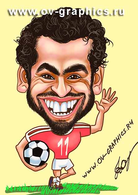 Карикатура на футболиста Мухаммеда Салаха